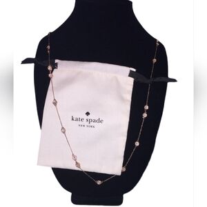 Kate Spade Rose Gold Gatsby Dot Mini Scatter Necklace Clear Pave Crystals